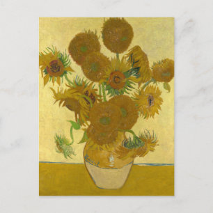 Vincent Van Gogh 15 Sunflowers Painting Postcard