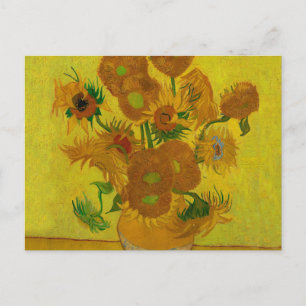 Vincent Van Gogh 15 Sunflowers Painting Postcard