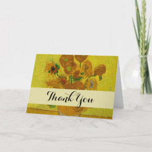 Vincent Van Gogh 15 Sunflowers Painting Thank You Card