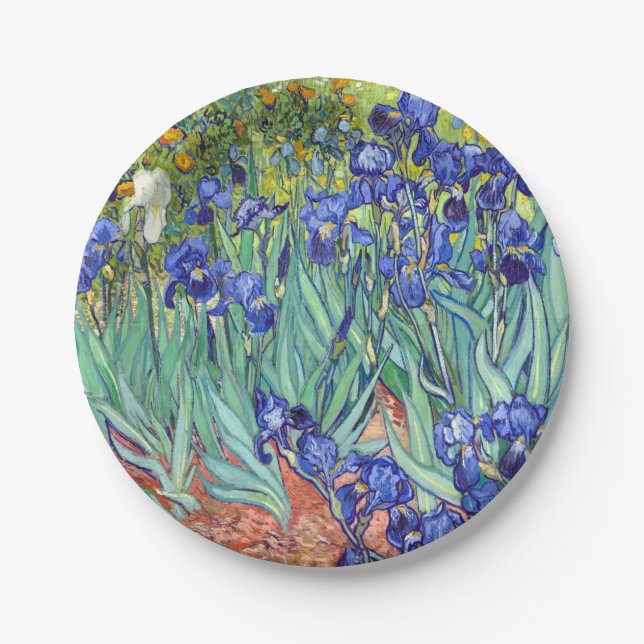 Vincent Van Gogh 1898 Irises Paper Plate (Front)