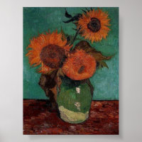 Vincent Van Gogh 3 Sunflowers Art Painting Print