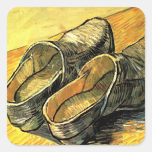Vincent van Gogh - A Pair of Leather Clogs Square Sticker