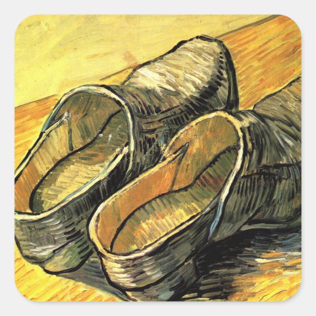 Vincent van Gogh - A Pair of Leather Clogs Square Sticker (Front)