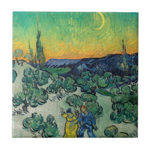 Vincent van Gogh - A Walk at Twilight Ceramic Tile