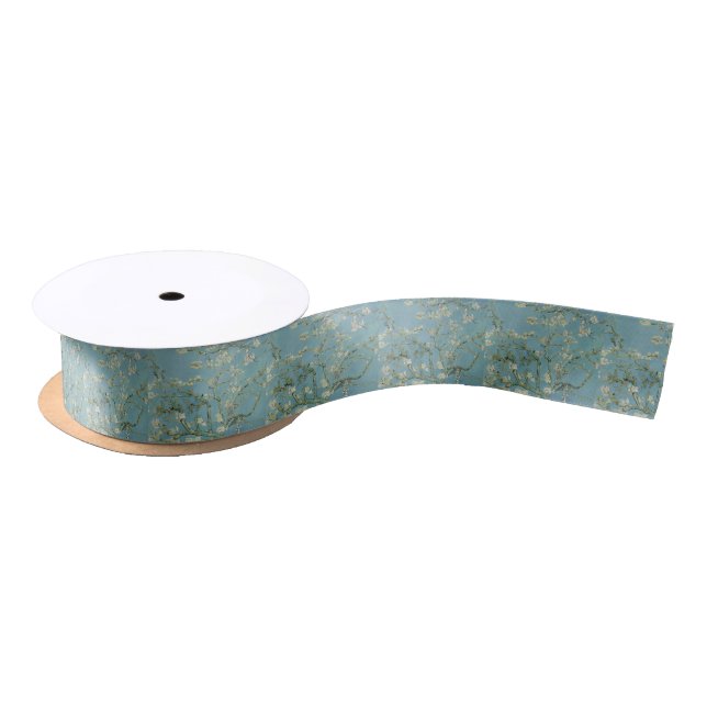 Vincent Van Gogh Almond Blossom Floral Painting Satin Ribbon (Spool)