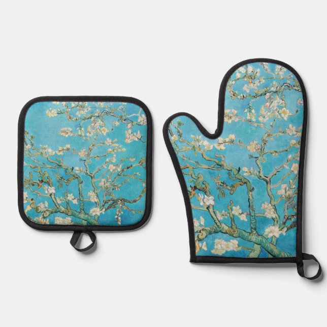 Vincent van Gogh - Almond Blossom Oven Mitt & Pot Holder Set (Front)