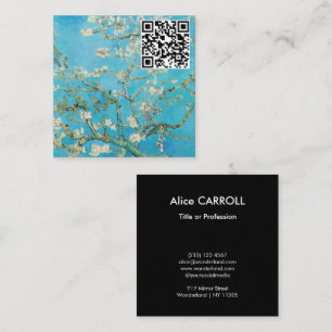 Vincent van Gogh - Almond Blossom - QR Code Square Business Card