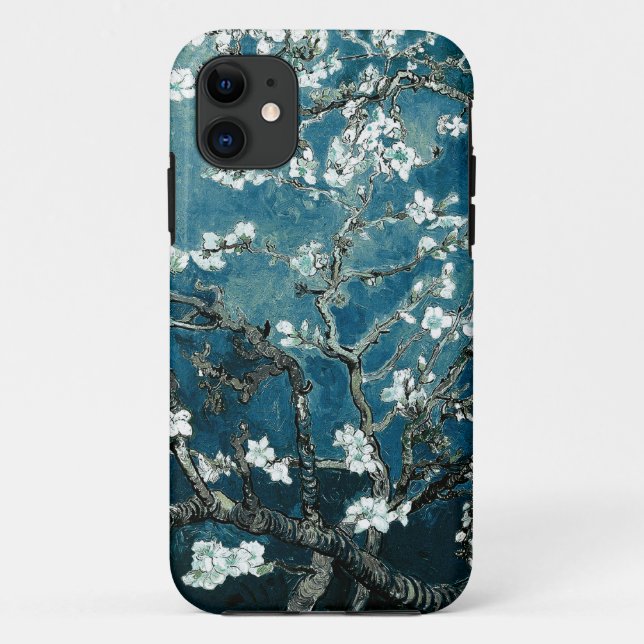 Vincent Van Gogh Almond Blossoms Dark Teal Case-Mate iPhone Case (Back)