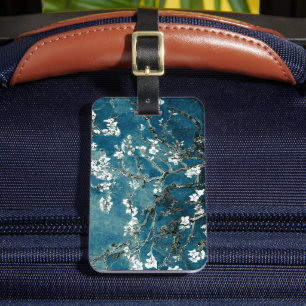 Vincent Van Gogh Almond Blossoms Dark Teal Luggage Tag