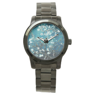 Vincent Van Gogh Almond Blossoms Dark Teal Watch