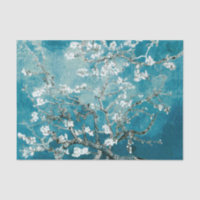 Vincent Van Gogh Almond Blossoms Soft Teal