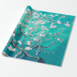 Vincent Van Gogh Almond Blossoms Turquoise Wrapping Paper<br><div class="desc">“Gift artfully, wrap beautifully.” Turn every gift into a masterpiece with this Van Gogh Almond Blossoms wrapping paper in a vibrant turquoise. Featuring the iconic almond branches and blossoms set against a rich turquoise background, this design makes your presents as beautiful on the outside as they are on the inside....</div>