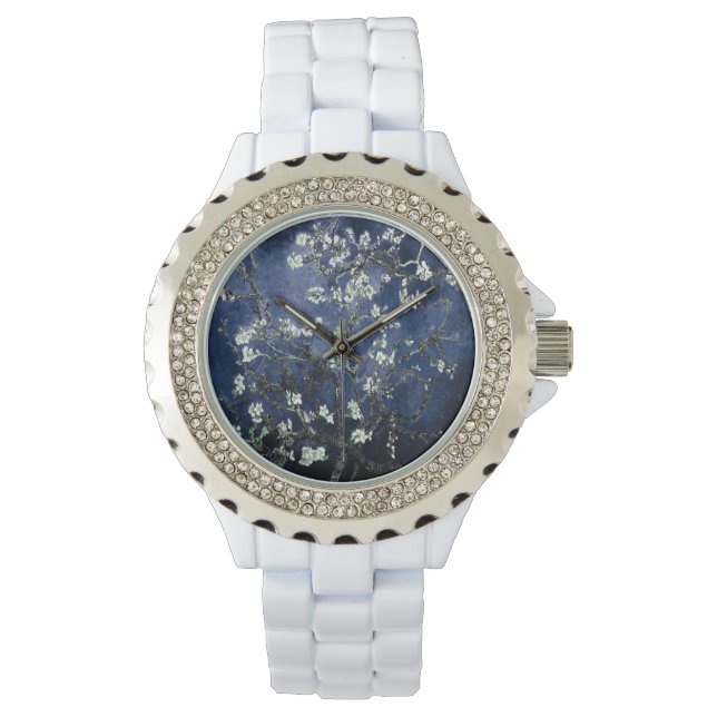 Vincent Van Gogh Almond Blossoms Watch Dark Blue (Front)