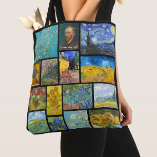 Vincent Van Gogh Art Gallery Collage AllOver Print Tote Bag