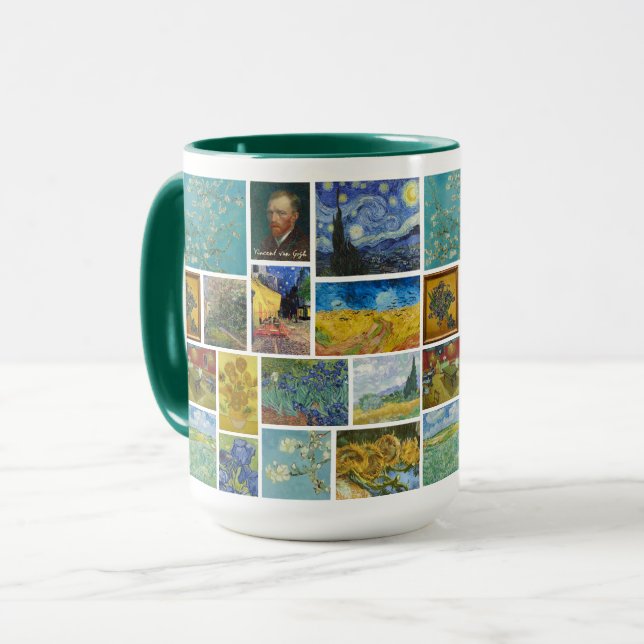 Vincent Van Gogh Art Gallery Collage Large Mug (Front Left)