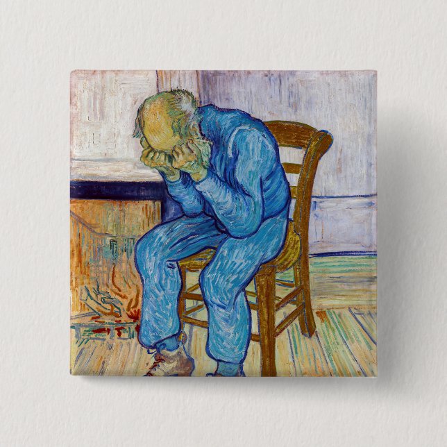 Vincent van Gogh - At Eternity's Gate 15 Cm Square Badge (Front)