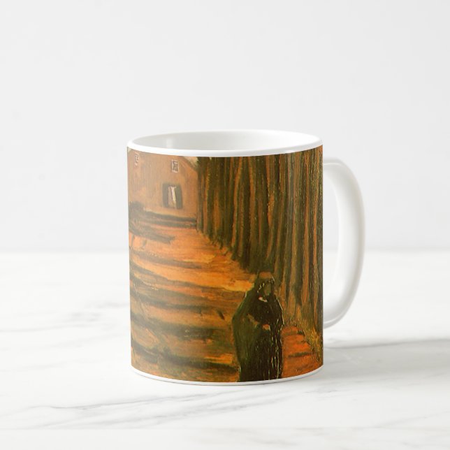Vincent van Gogh - Avenue of Poplars in Autumn Coffee Mug (Front Right)