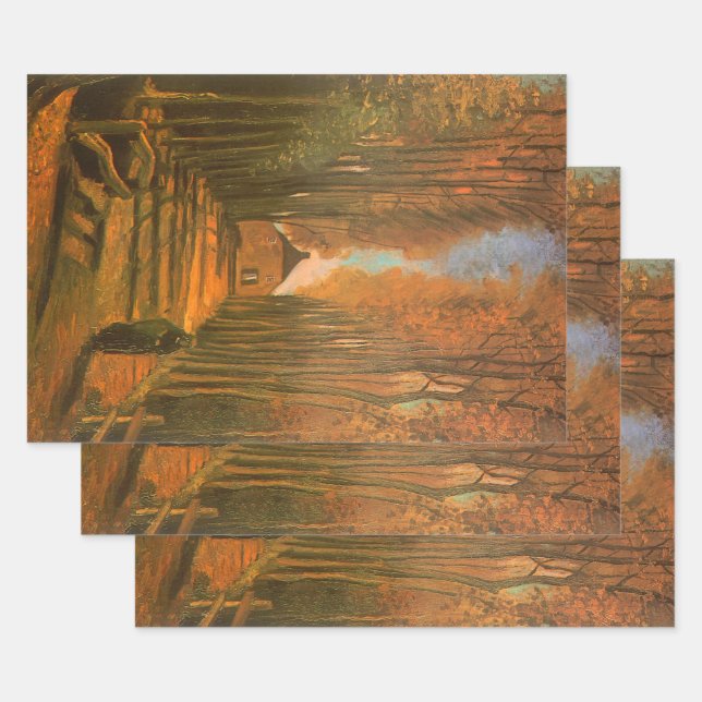 Vincent van Gogh - Avenue of Poplars in Autumn Wrapping Paper Sheet (Set)