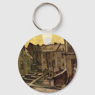 Vincent van Gogh, Backyards of Old Houses, Antwerp Key Ring