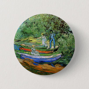 Vincent van Gogh - Bank of the Oise at Auvers 6 Cm Round Badge