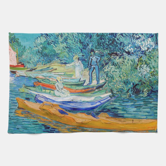Vincent van Gogh - Bank of the Oise at Auvers Tea Towel (Horizontal)