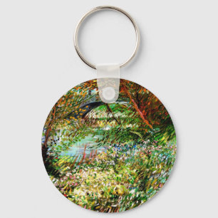 Vincent Van Gogh - Banks of the Seine in Spring Key Ring