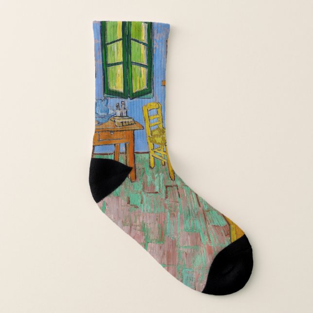 Vincent Van Gogh Bedroom. Impressionist vintage Socks (Left Inside)