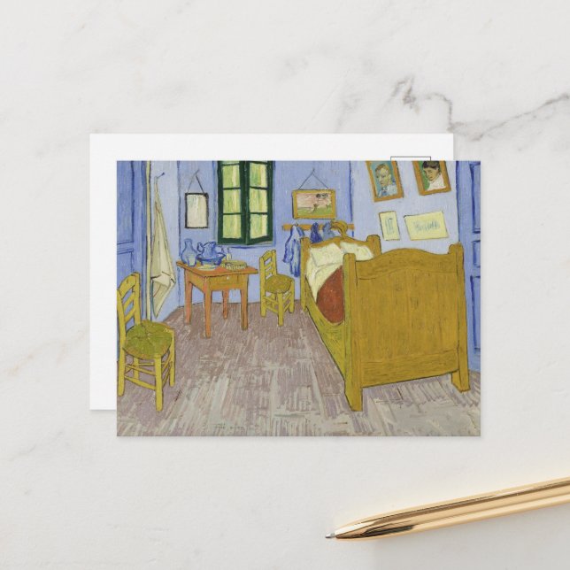 Vincent Van Gogh, Bedroom in Arles, 3rd Version Postcard (Front/Back In Situ)