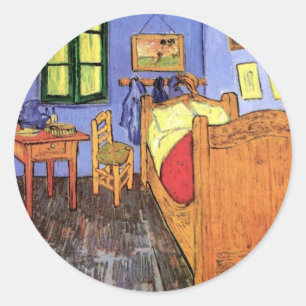 Vincent Van Gogh - Bedroom In Arles Fine Art Classic Round Sticker