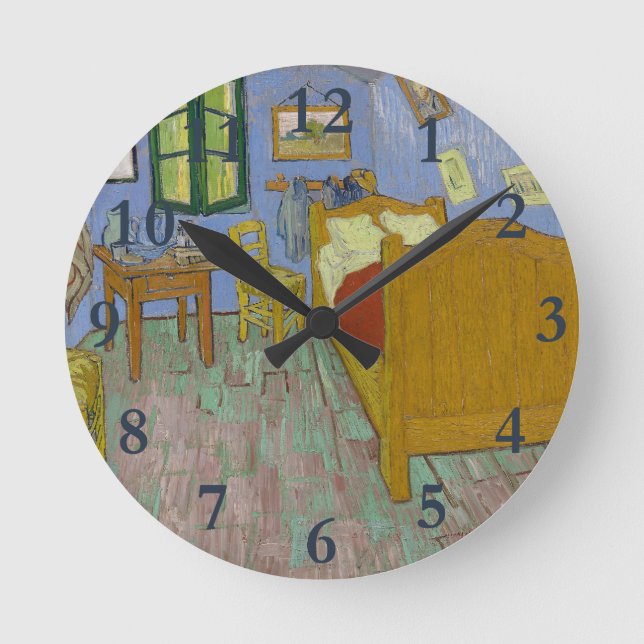 Vincent Van Gogh Bedroom Painting Round Clock (Front)