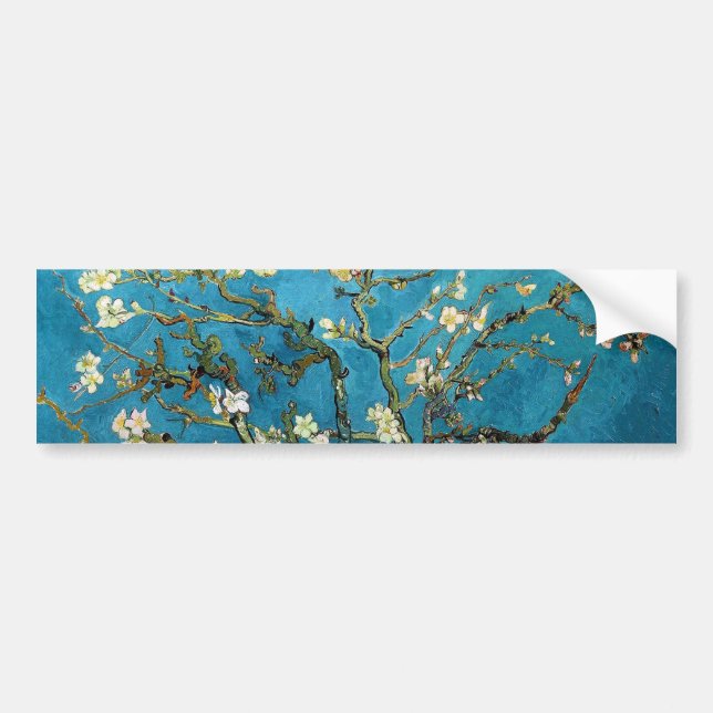 Vincent van Gogh, Blossoming Almond Tree Bumper Sticker (Front)