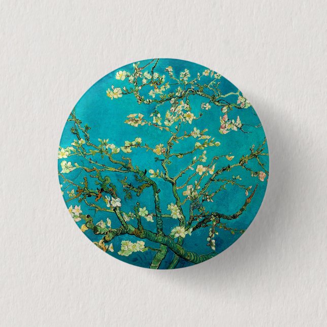 Vincent Van Gogh Blossoming Almond Tree Floral Art 3 Cm Round Badge (Front)