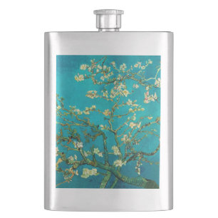 Vincent Van Gogh Blossoming Almond Tree Floral Art Hip Flask