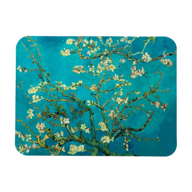 Vincent Van Gogh Blossoming Almond Tree Floral Art Magnet (Horizontal)