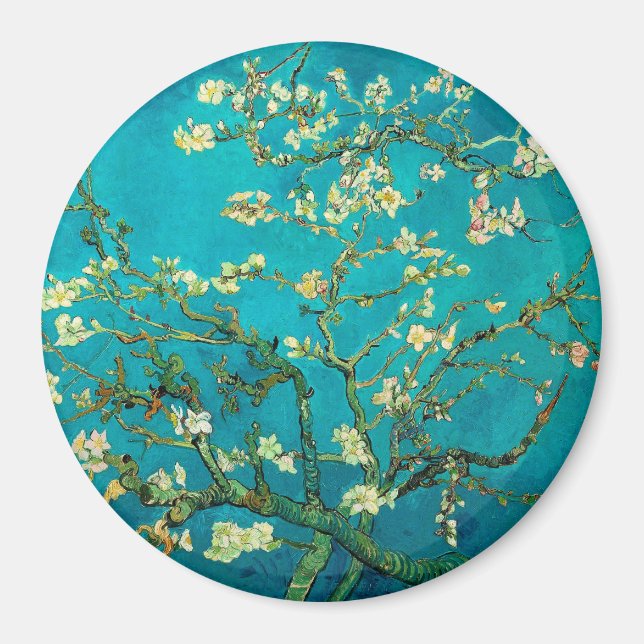 Vincent Van Gogh Blossoming Almond Tree Floral Art Magnet (Front)