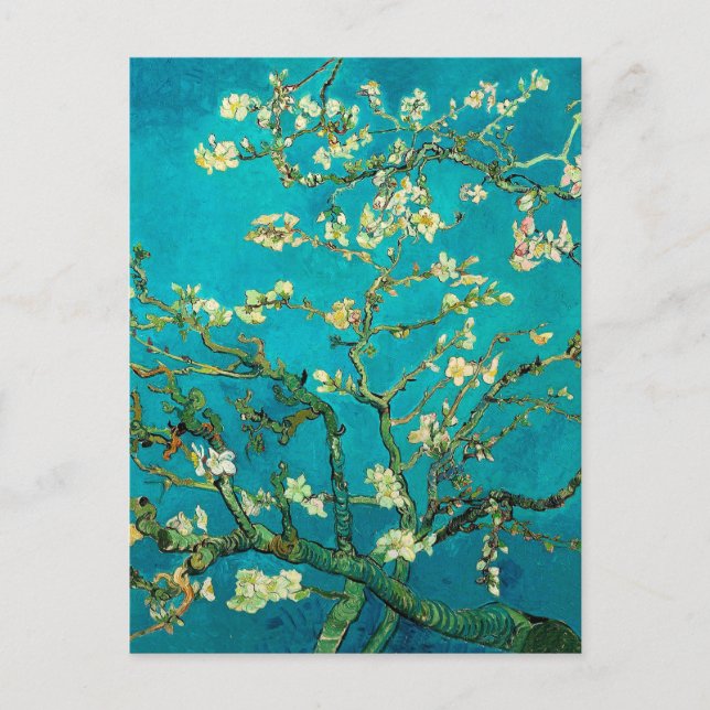 Vincent Van Gogh Blossoming Almond Tree Floral Art Postcard (Front)