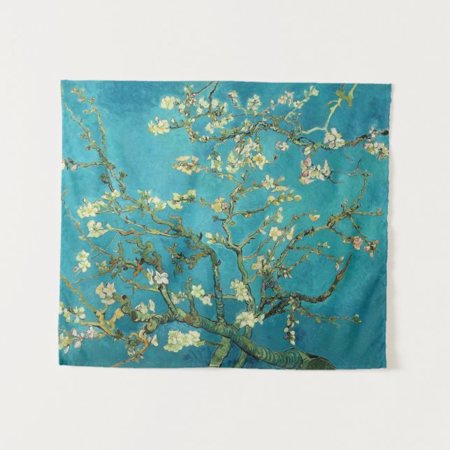 Vincent Van Gogh Blossoming Almond Tree Floral Art Tapestry (Front (Horizontal))