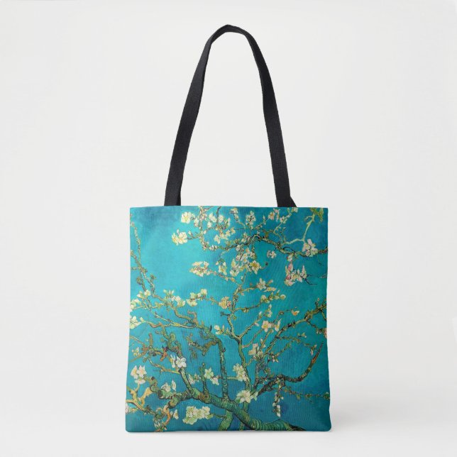 Vincent Van Gogh Blossoming Almond Tree Floral Art Tote Bag (Front)