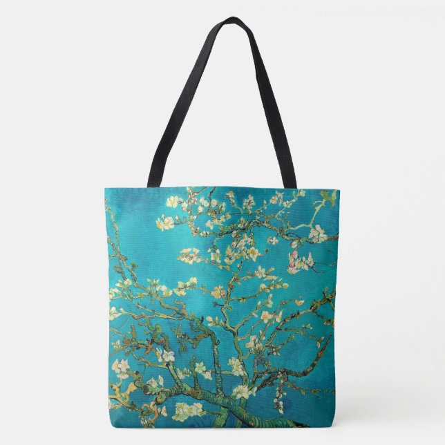 Vincent Van Gogh Blossoming Almond Tree Floral Art Tote Bag (Front)