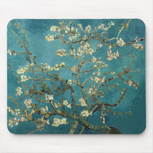 Vincent Van Gogh -  Blossoming Almond Tree Mouse Pad (Front)
