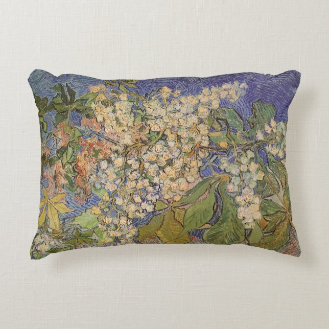 Vincent van Gogh - Blossoming Chestnut Branches Decorative Cushion (Front)