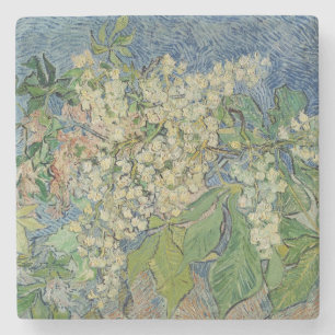 Vincent van Gogh Blossoming Chestnut Branches Stone Coaster