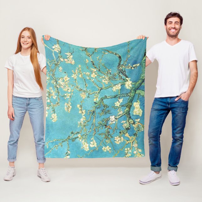 Vincent van Gogh Blossomong Almond Tree  Fleece Blanket (In Situ)