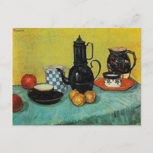 Vincent van Gogh Blue Enamel Coffee Pot Postcard (Front)