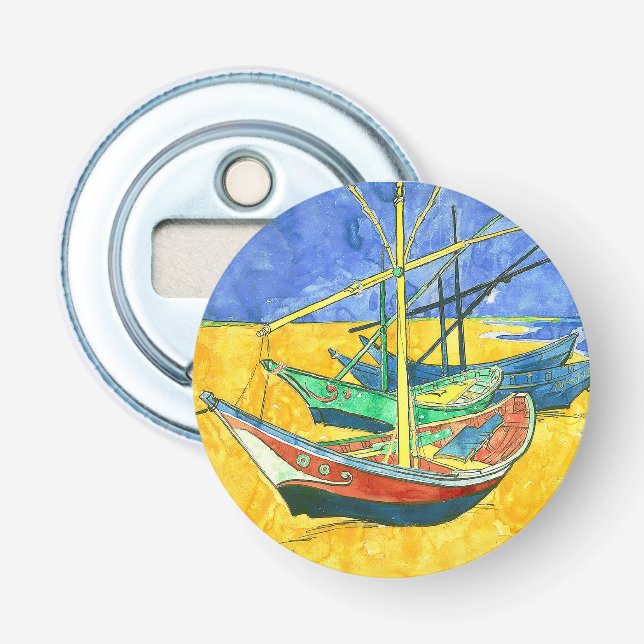 Vincent van Gogh Boats at Saintes-Marie watercol   Bottle Opener (Front)