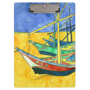 Vincent van Gogh Boats at Saintes-Marie watercol Clipboard