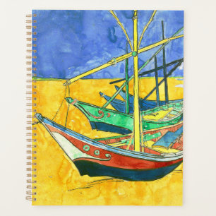 Vincent van Gogh Boats at Saintes-Marie watercol Planner