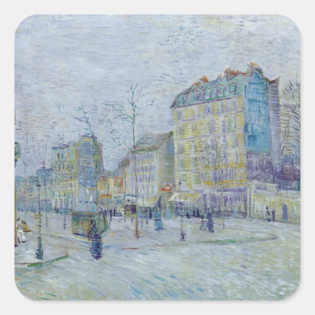 Vincent Van Gogh - Boulevard de Clichy Square Sticker (Front)