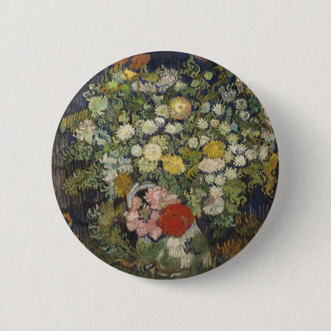 Vincent Van Gogh | Bouquet of Flowers in a Vase 6 Cm Round Badge (Front)