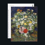 Vincent van Gogh - Bouquet of Flowers in a Vase Postcard<br><div class="desc">Bouquet of Flowers in a Vase / Chrysanthemums and Wild Flowers in a Vase - Vincent van Gogh,  Oil on Canvas,  1890</div>